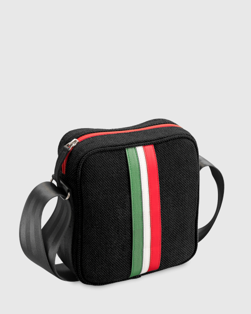 Sac bandoulière homme noir rétro italien durable Rino - E2R