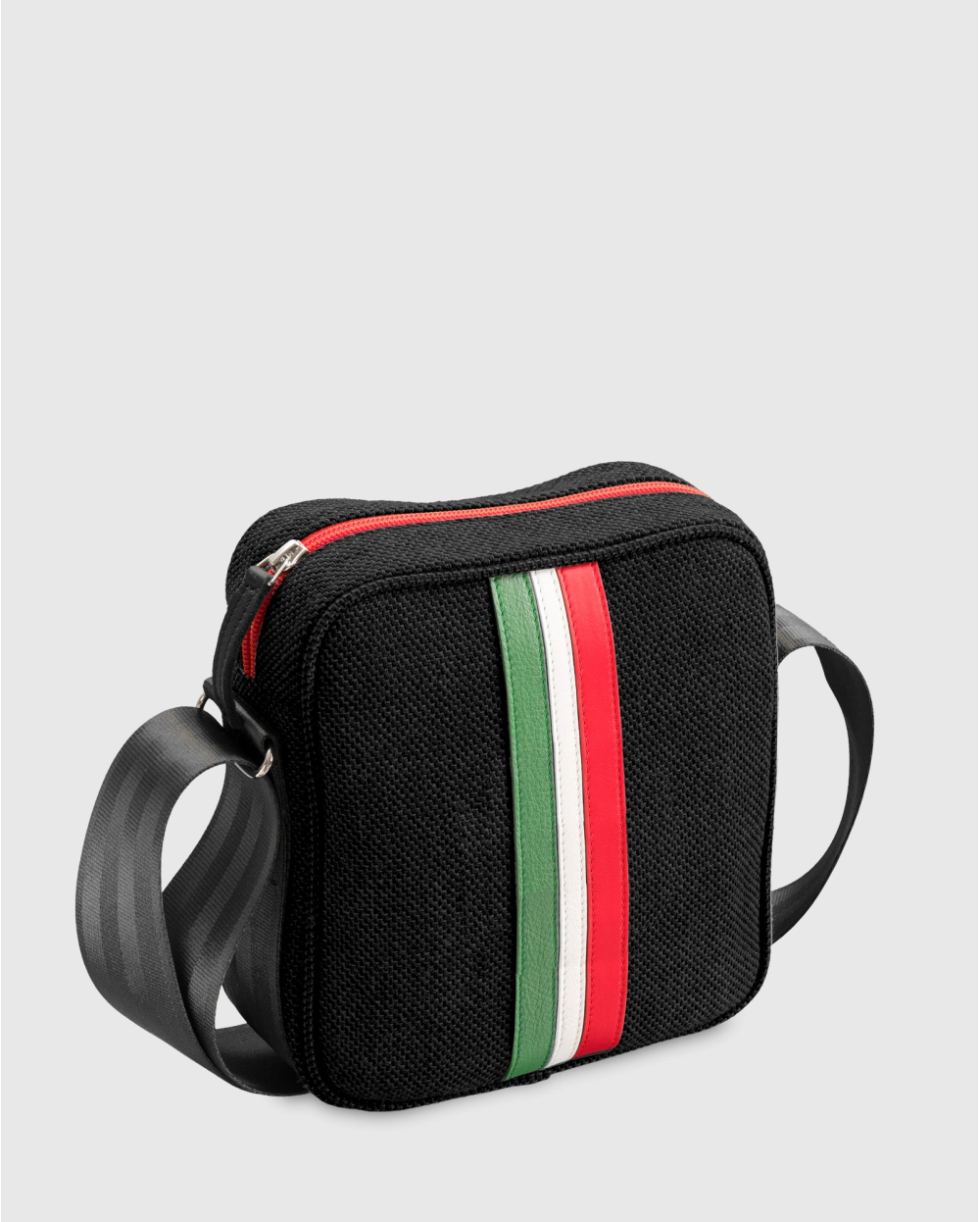 Sac bandoulière homme noir rétro italien durable Rino - E2R