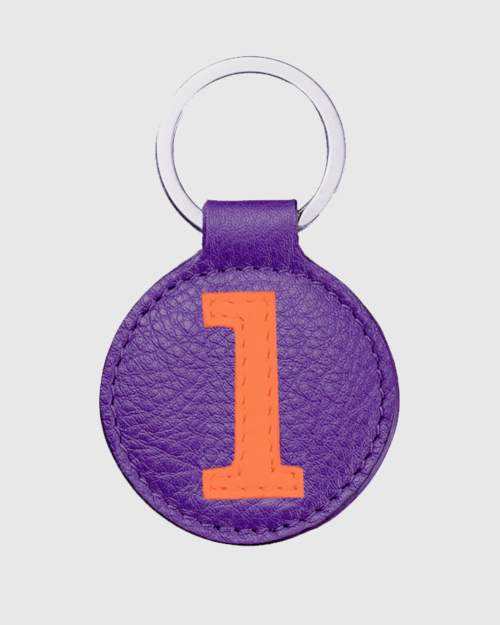 Porte clés cuir femme luxe mango et violet original - E2R