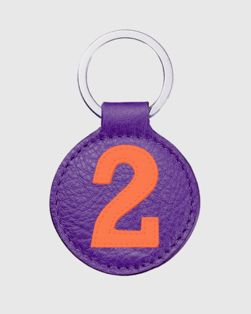 Porte clés cuir femme luxe mango et violet original - E2R 2