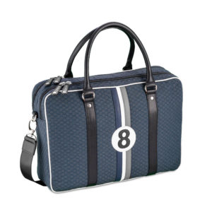 15 inches blue and grey fabric computer bag for men