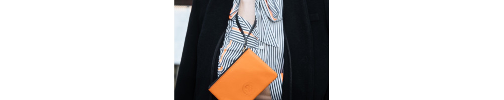 Pochette en cuir pleine fleur upcyclé pour femme - E2R