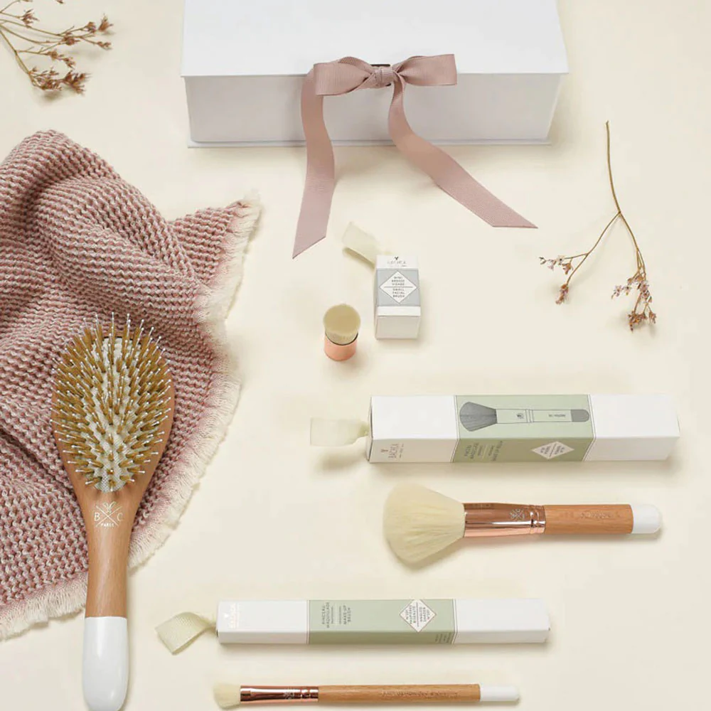 Coffret personnalisable pinceaux de maquillage et brosse à cheveux Bachca
